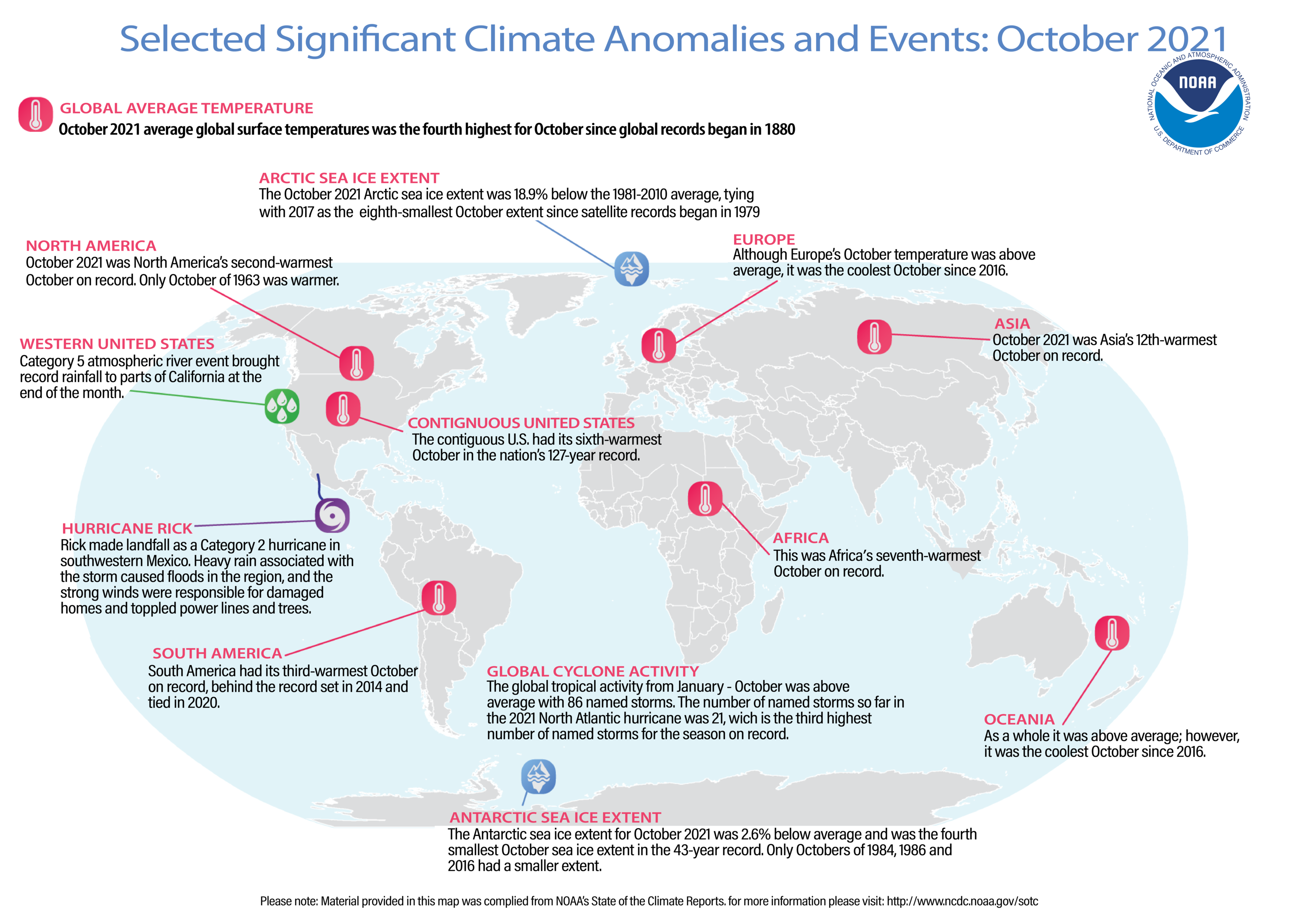 Figure 1.2.2.1.3 October 2021 Global Significant Climate Events Map